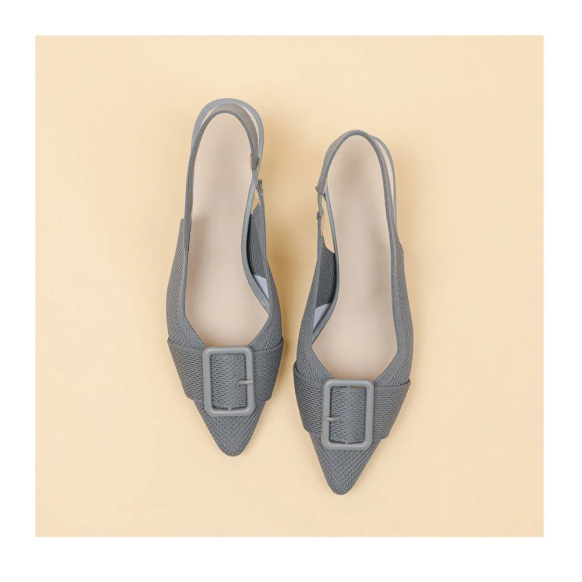 Point Head Light Mouth Knitted Hollow Breathable Buckle High Heel Sandals Shoes